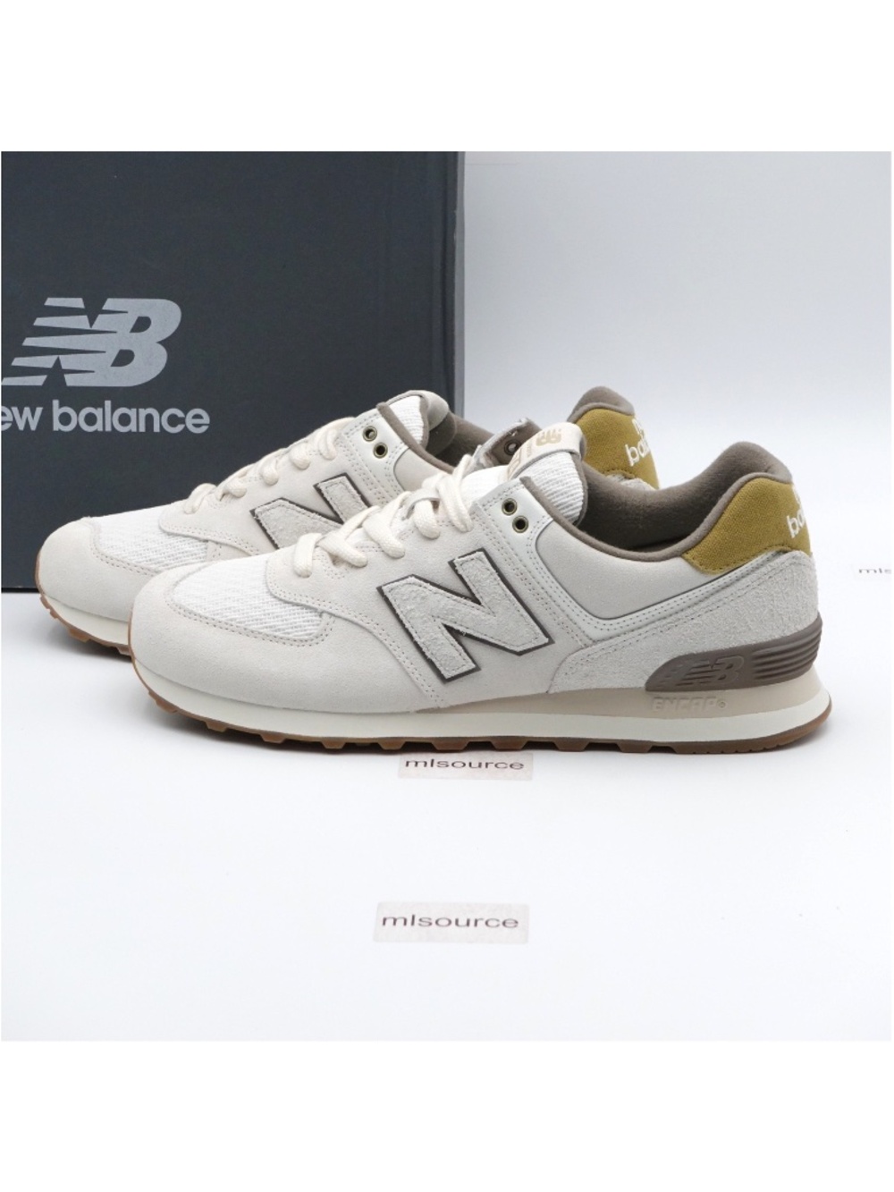 NEW Men's New Balance 574 Suede Sneakers U574805 Dark Arctic Grey/Black